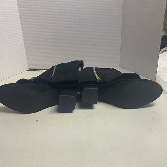 SHOEDAZZLE Nevaeh Women’s Tall Zip Boots Size 7 WC ( Wide Calf) Black Heel 2.5” - Picture 7 of 12